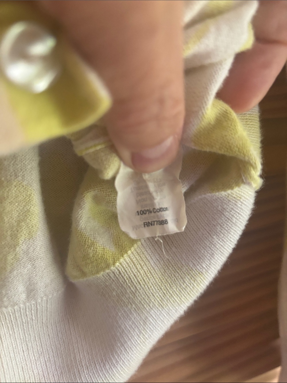 J. Crew Yellow and White V-Neck Button Cardigan - Picture 4 of 5